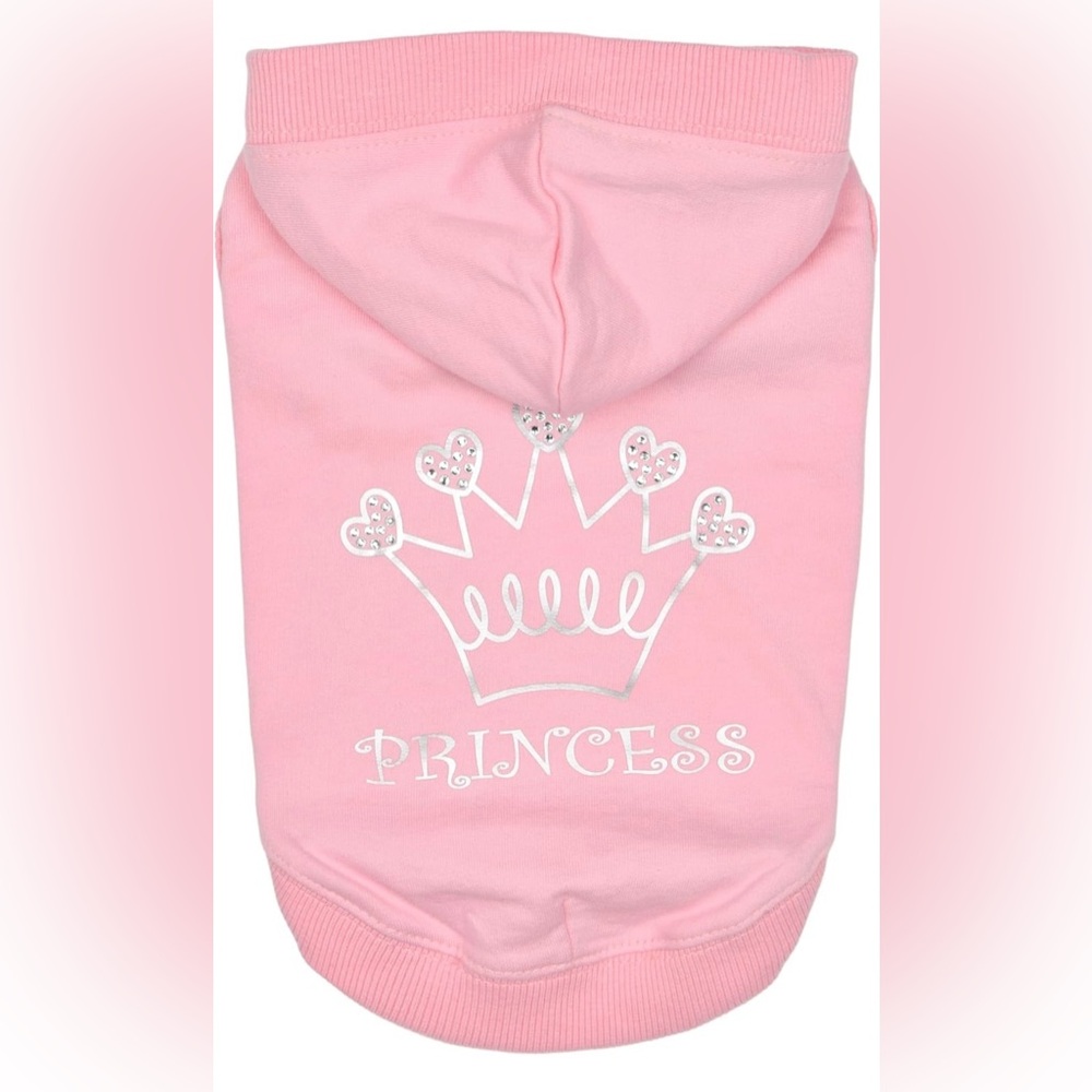 NWT Pinkaholic New York Pink Princess Hoodie with Silver Crown Design